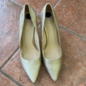 Gold Glitter Pointy 4” Stiletto High Heels Pump